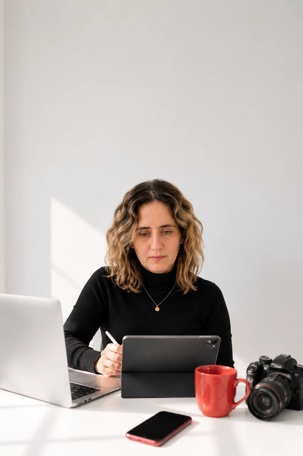 Daiana trabajando en DF Medios